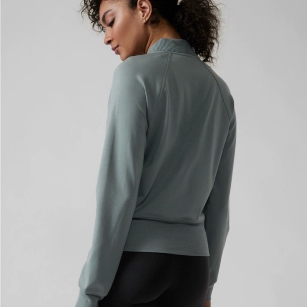 ATHLETA Eastbound V-Neck Stretch Ponte Sweatshirt Athleisure - Picture 2 of 11